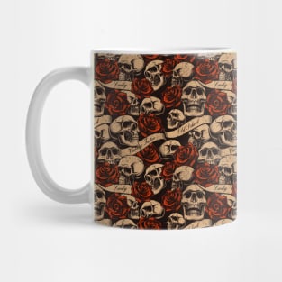 Skulls with Roses Pattern Mug